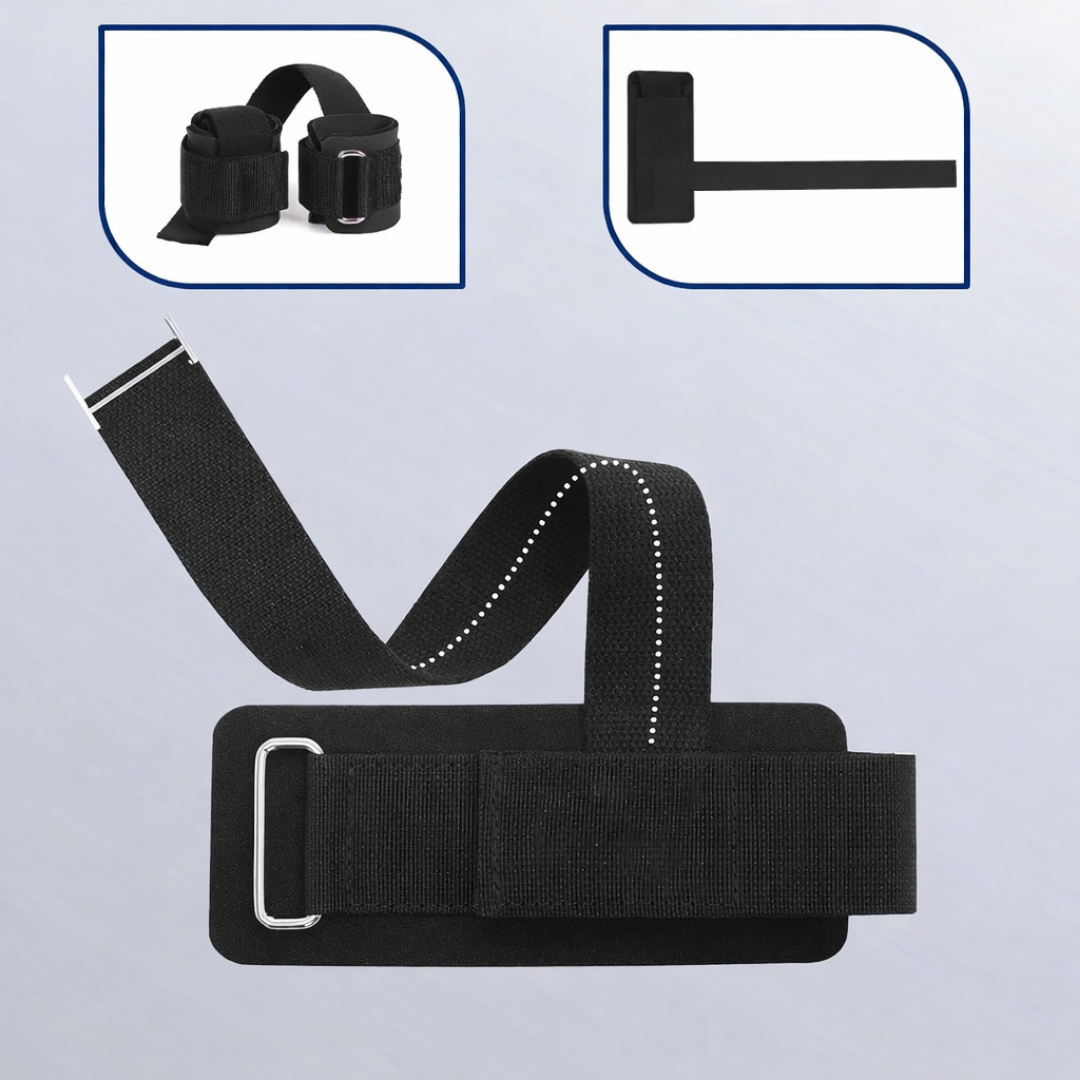 Bilekli Fitness Strap Ağırlık Kayışı – Lifting Straps, Deadlift & Çekiş Egzersizleri İçin Bilek Destekli Halter Kayışı (Siyah) Oktoria