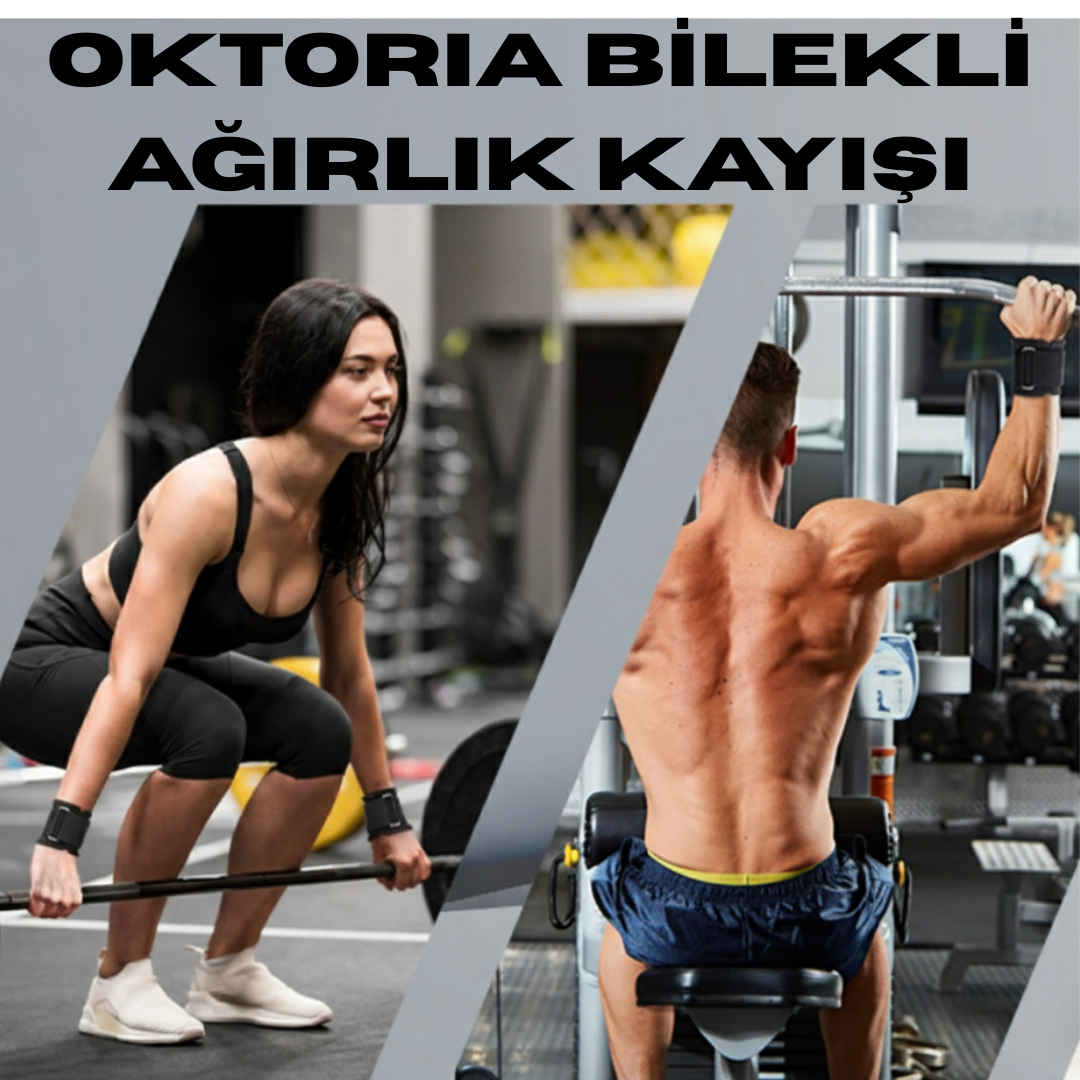Bilekli Fitness Strap Ağırlık Kayışı – Lifting Straps, Deadlift & Çekiş Egzersizleri İçin Bilek Destekli Halter Kayışı (Siyah) Oktoria
